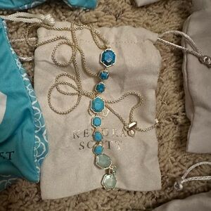 Kendra Scott Gold and Blue Necklace